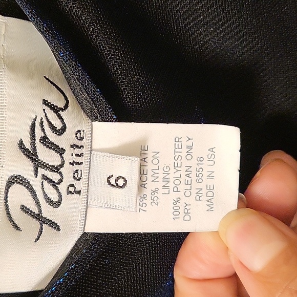 Patra Petite Blue Shiny metallic dress size 6 - Picture 4 of 8